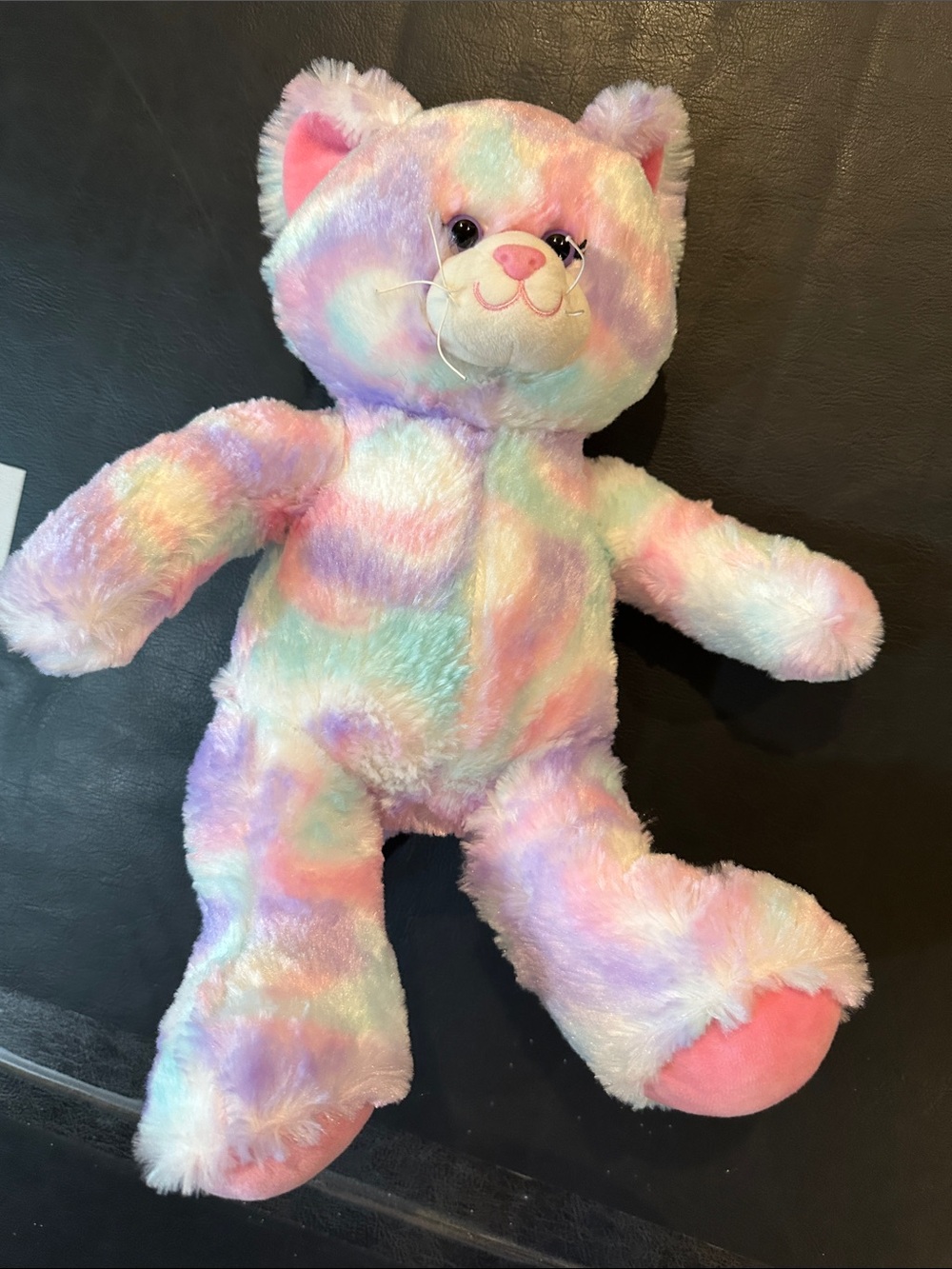 Build-A-Bear Pastel Rainbow Cat Plush - Pink, Purple, Blue, Cream